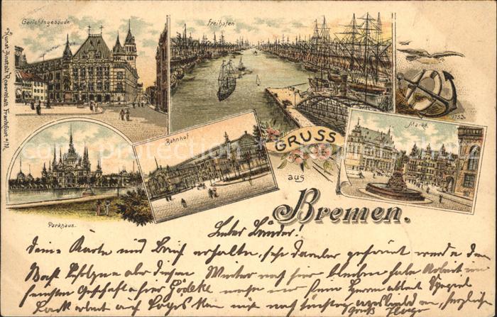 BREMEN  CITY Gerichtsgebaeude Freihafen Parkhaus Bahnhof Markt