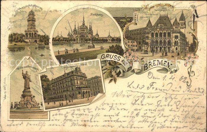 BREMEN  CITY Aussichtsthurm Parkhaus Wilhadibrunnen Boerse Dom Rathaus Hillmanns