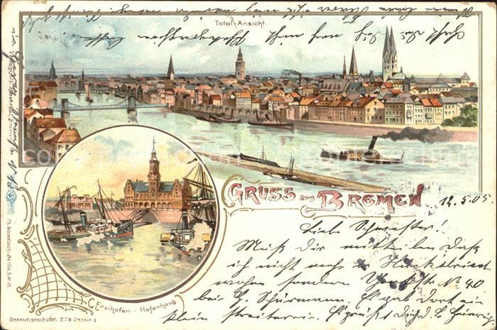 BREMEN  CITY Totalansicht Freihafen Hafenhaus