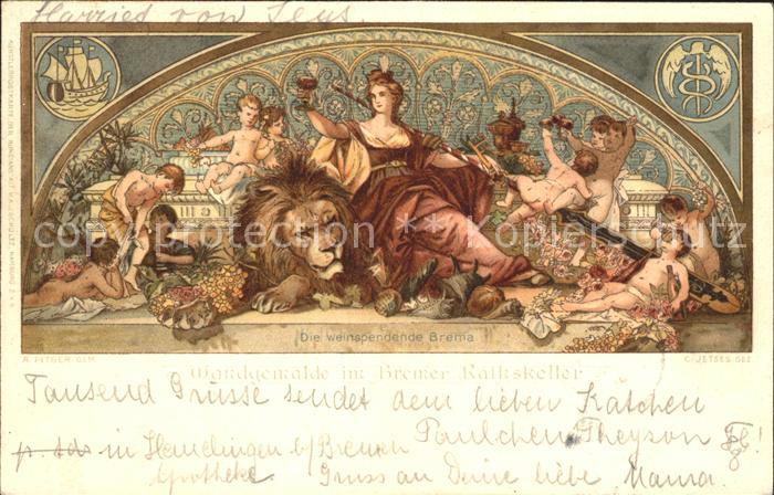 BREMEN  CITY Die weinspendende Brema Gemaelde im Rathskeller