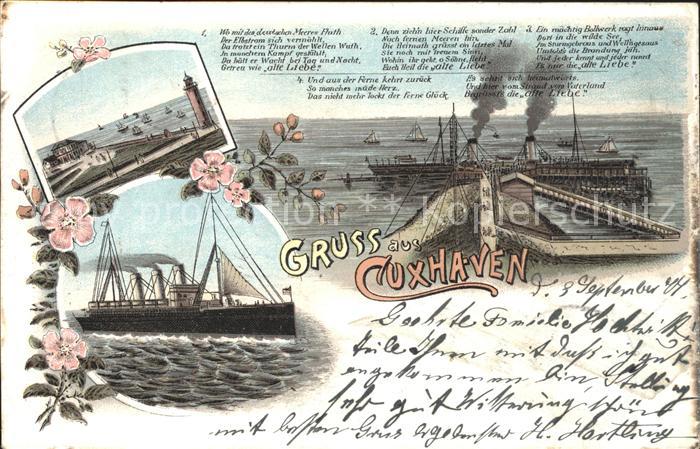 Cuxhaven Nordseebad Leuchtturm Alte Libe Dampfer