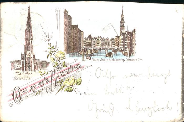 HAMBURG  CITY Nicolaikirche Fleet zwischen Hopfenmarkt und Catharinen Strasse