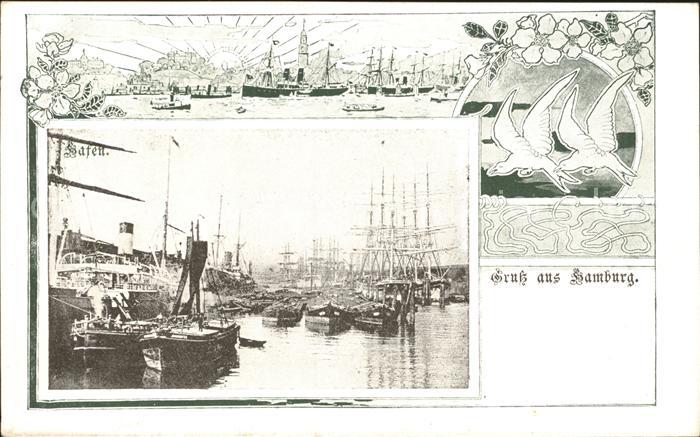 HAMBURG  CITY Totalansicht Hafenpartie