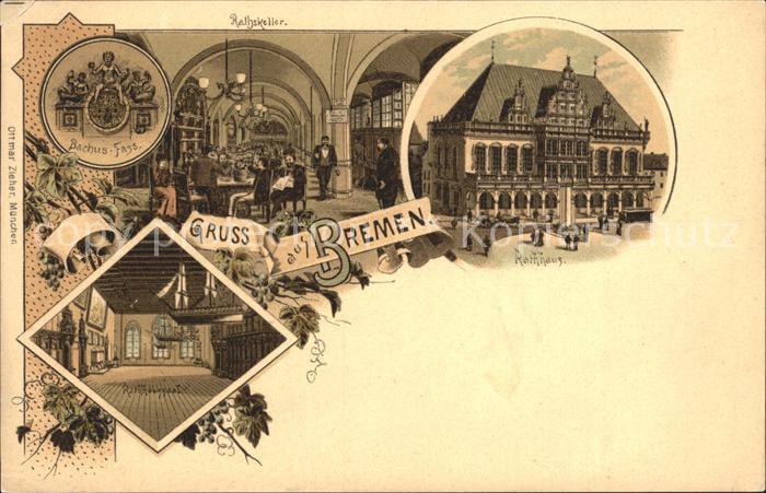 BREMEN  CITY Bacchus Fass Rathskeller Rathaus