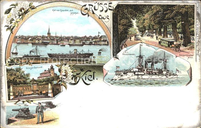 KIEL  CITY Stadtansicht SMS Brandenburg Duesternbrooker Allee Kriegerdenkmal