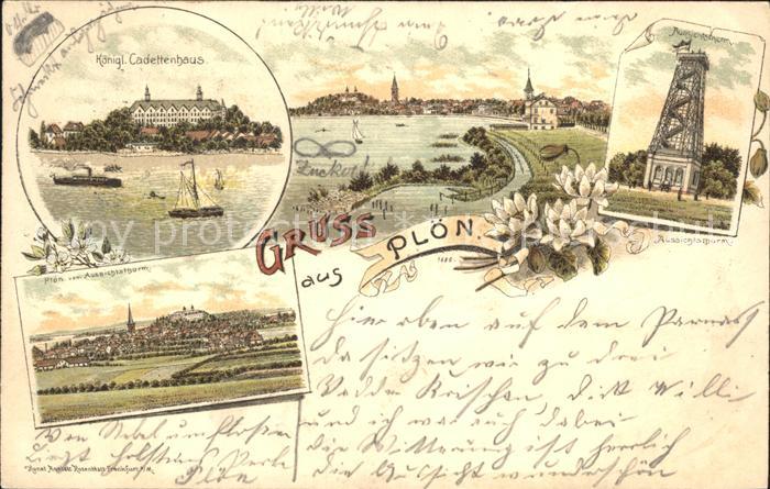 Ploen See Kgl Cadettenhaus Aussichtsturm Stadtansichten