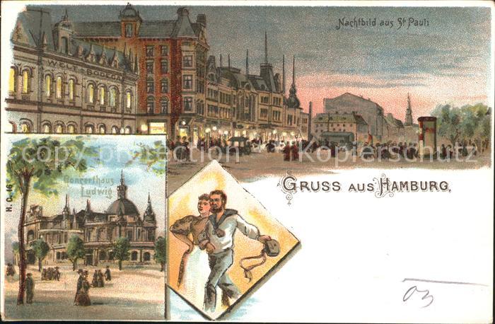 HAMBURG  CITY Nachtaufnahme auf St Pauli Konzerthaus Ludwig