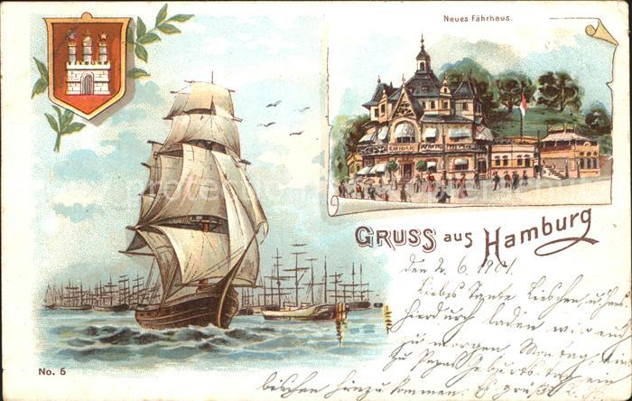 HAMBURG  CITY Neues Faehrhaus Segelschiff