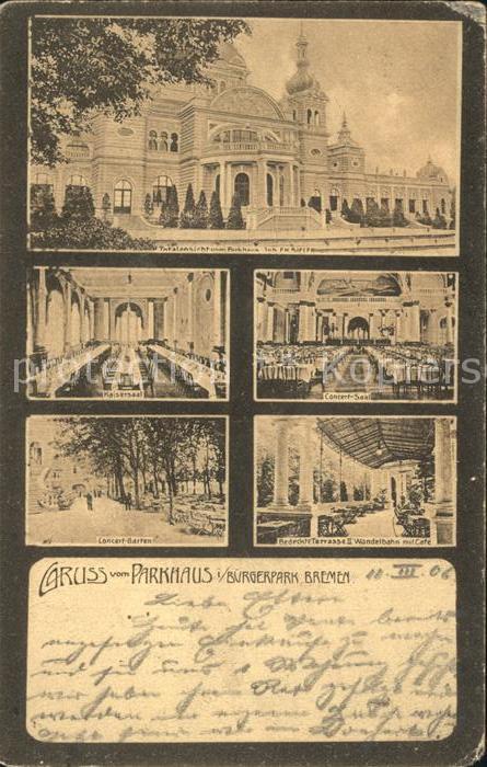 BREMEN  CITY Parkhaus Kaisersaal Concert Saal Garten Terrasse Wandelbahn Cafe