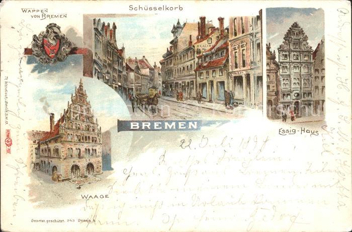 BREMEN  CITY Wappen Schuesselkorb Essighaus Waage