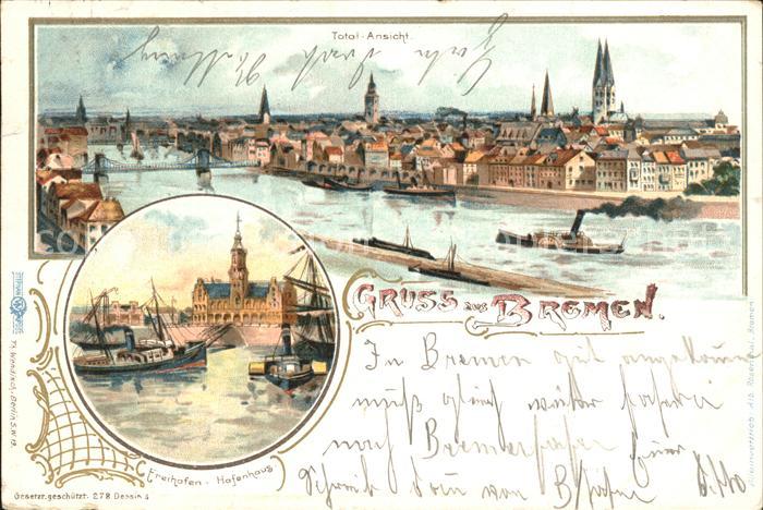 BREMEN  CITY Totalansicht Freihafen Hafenhaus