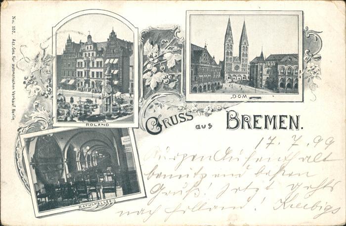 BREMEN  CITY Roland Dom Rathskeller