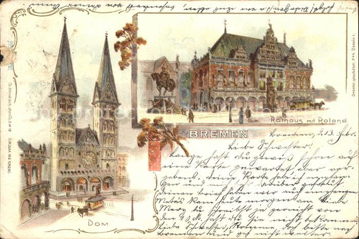 BREMEN  CITY Dom Rathaus mit Rolandd