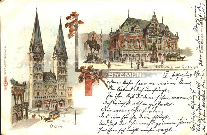 BREMEN  CITY Dom Rathaus mit Roland