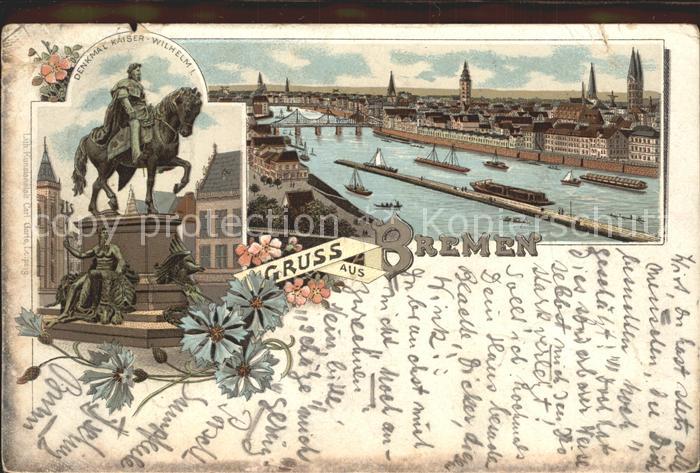 BREMEN  CITY Denkmal Kaiser Wilhelm I Totalansicht