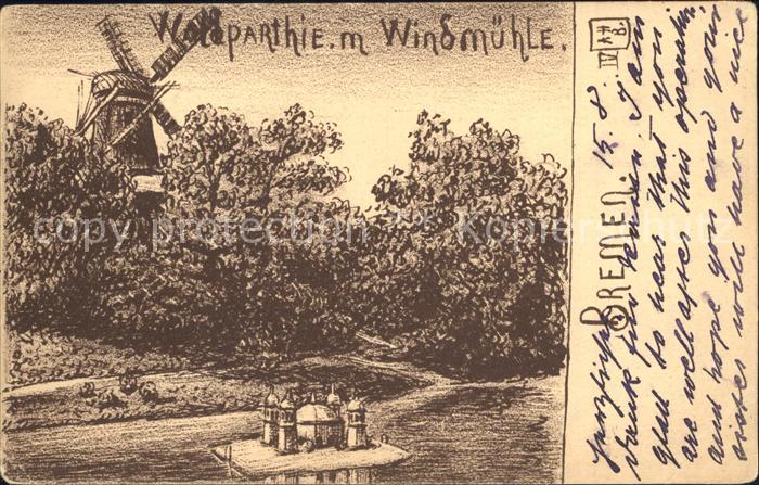 BREMEN  CITY Wallpartie mit Windmuehle