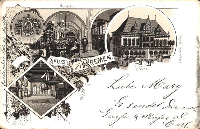 BREMEN  CITY Rathskeller Bacchus Fass Rathhaussaal Rathaus