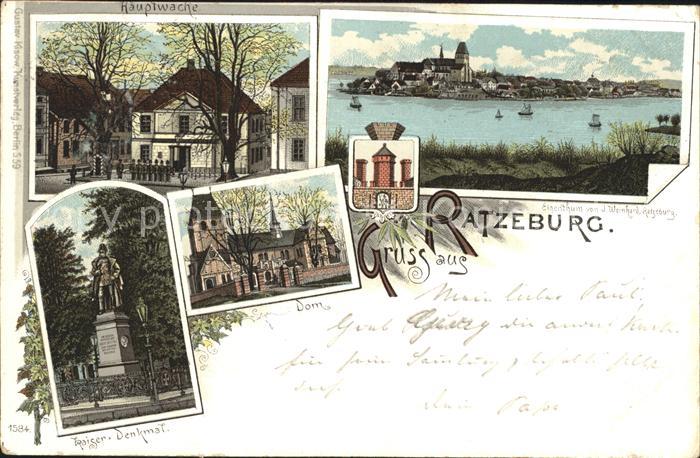 Ratzeburg Schleswig-Holstein Hauptwache Teilansicht Kaiser Denkmal Dom