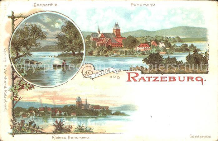 Ratzeburg Schleswig-Holstein Seepartie Teilansicht Panorama
