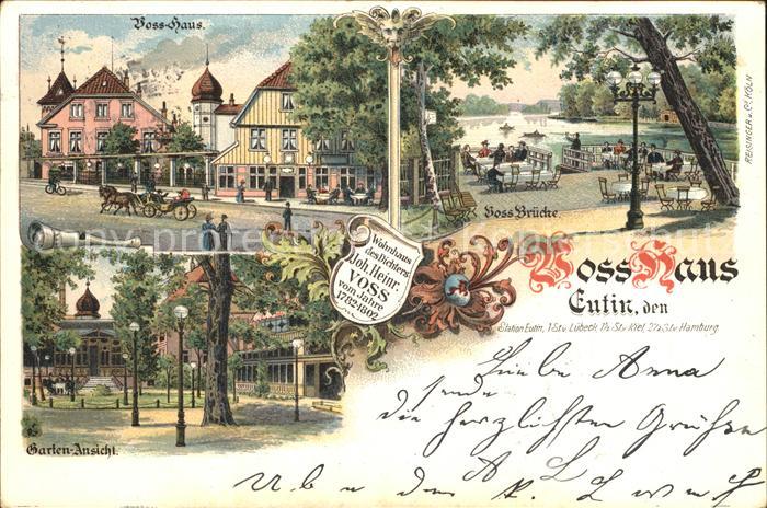 Eutin Schleswig-Holstein Voss Haus Gartenansicht Voss Bruecke