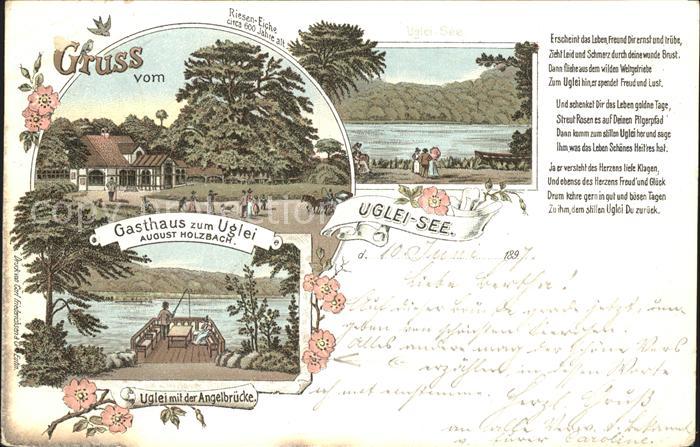 Uglei See Rieseneiche Gasthaus zum Uglei Angelbruecke