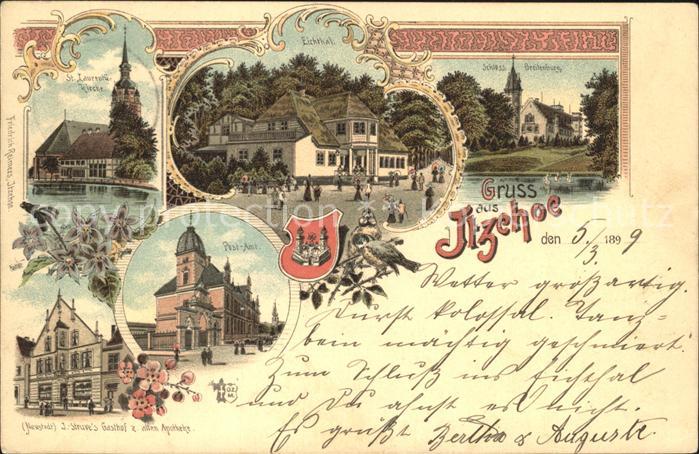 Itzehoe St Laurentii Kirche Eichthal Schloss Postamt Gasthof zur alten Apotheke