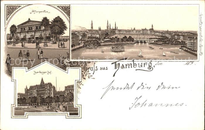 HAMBURG  CITY Alsterpavillon Hamburger Hof Stadtblick