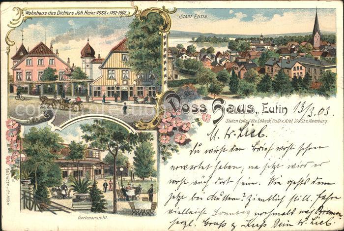 Eutin Schleswig-Holstein Vosshaus Gartenansicht Stadtblick