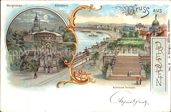 DRESDEN Elbe Koenigliches Belvedere Bruehlsche Terrasse