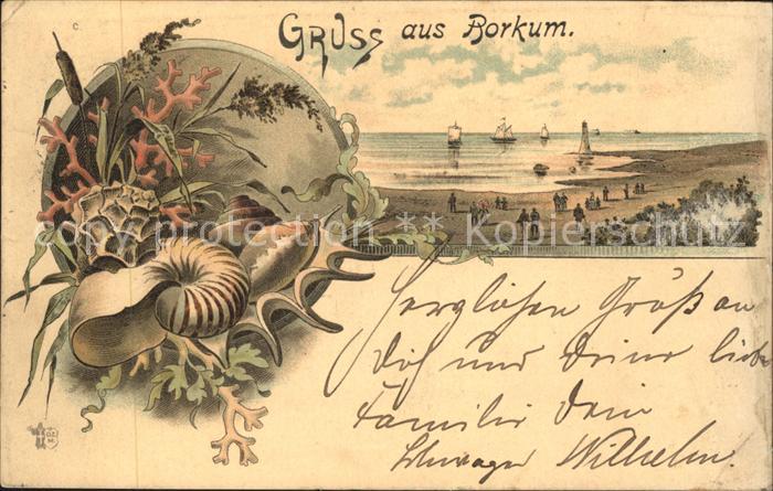 BORKUM Nordseebad Niedersachsen Strandpartie Leuchtturm