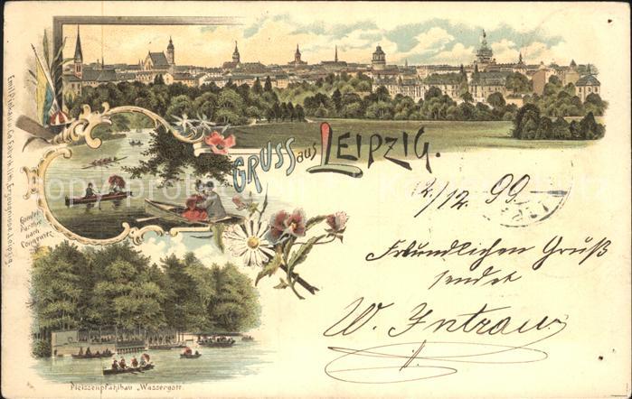 LEIPZIG Sachsen Totalansicht Gondelpartie Pleissenpfahlbau Wassergott