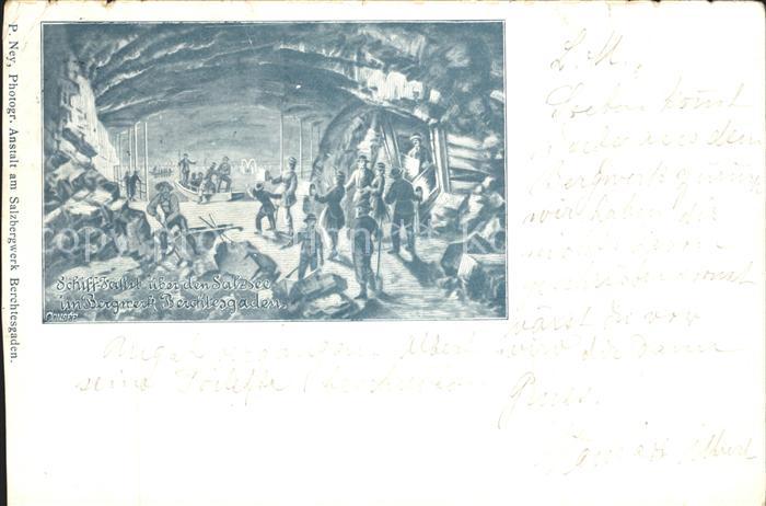 BERCHTESGADEN Bayern Schifffahrt ueber den Salzsee im Bergwerk