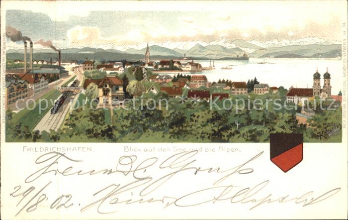 Friedrichshafen Bodensee Panorama mit Alpen