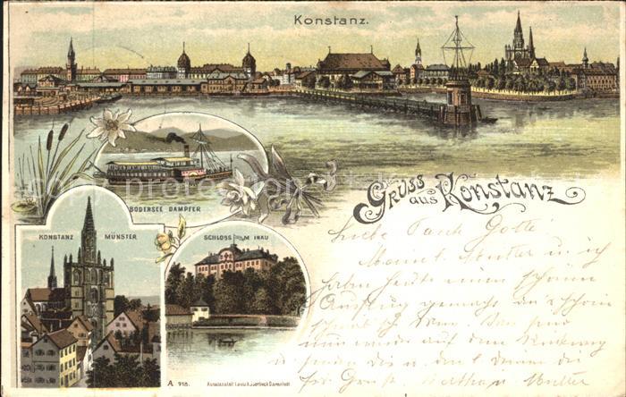 Konstanz Bodensee Totalansicht Bodensee Dampfer Muenster Schloss Mainau