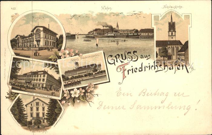 Friedrichshafen Bodensee Kurhaus Hafen Nikolauskirche Deutsches Haus Paulinensti