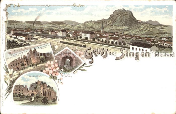 Singen Hohentwiel Total Fuerstenburg Hadwigswohnung Ekkehardsthurm Eugensthor