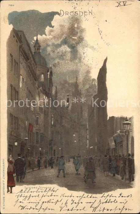 DRESDEN Elbe Schloss Strasse Kuenstlerkarte