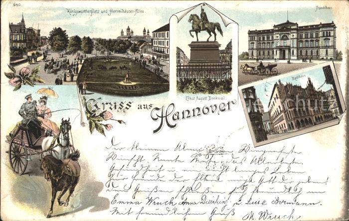 HANNOVER  CITY Koenigswortherplatz und Herrenhaeuser Allee Ernst August Denkmal