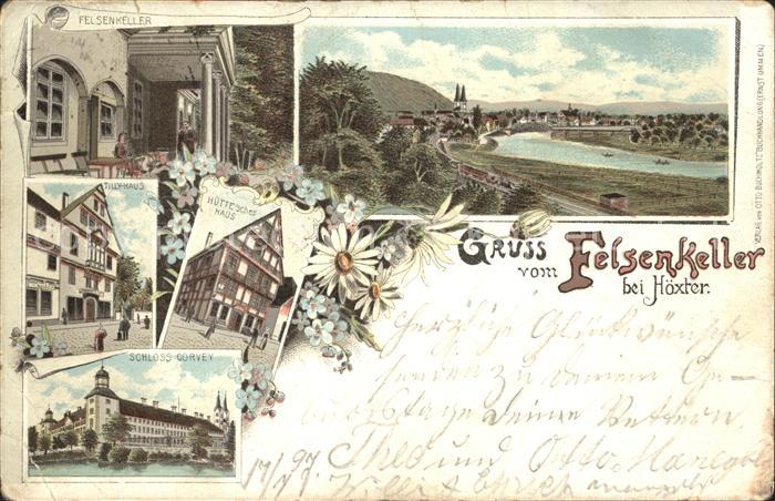 Hoexter Weser Felsenkeller Tillyhaus Huettesches Haus Schloss Corvey Panorama