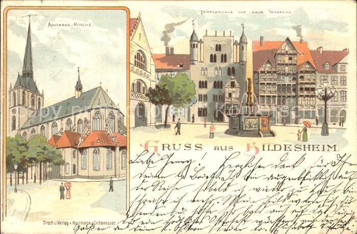 HILDESHEIM  CITY Andreaskirche Templerhaus und Haus Wedekind