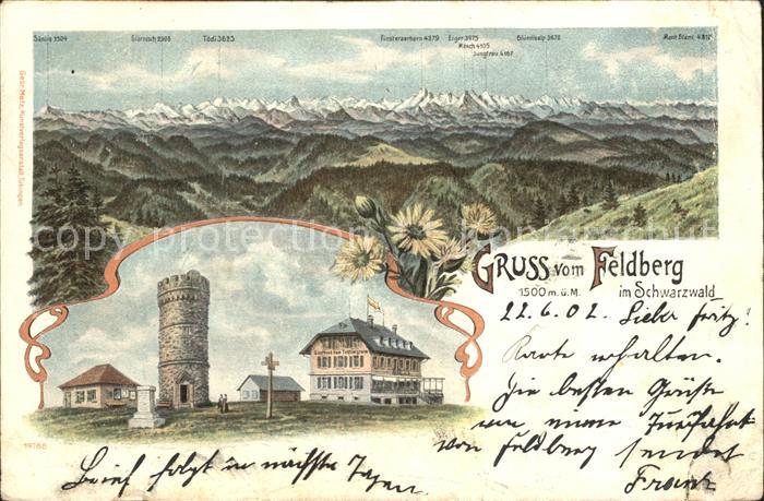 Feldberg Schwarzwald Alpenpanorama vom Saentis bis Montblanc Turmhotel