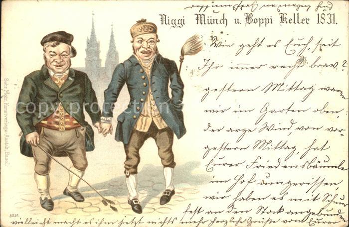 Basel BS Niggi Muench und Boppi Keller 1831 Karikatur