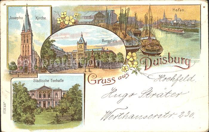 Duisburg Ruhr Josephs Kirche Staedt Tonhalle Burgplatz Hafen