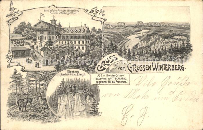 Grosser Winterberg Saechs. Schweiz Hotel Gr Winterberg Kipphorn Panorama