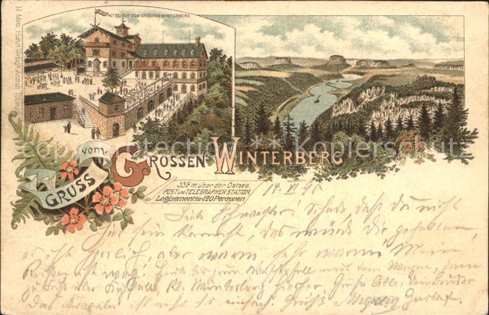 Grosser Winterberg Saechs. Schweiz Hotel auf Gr Winterberg Panorama