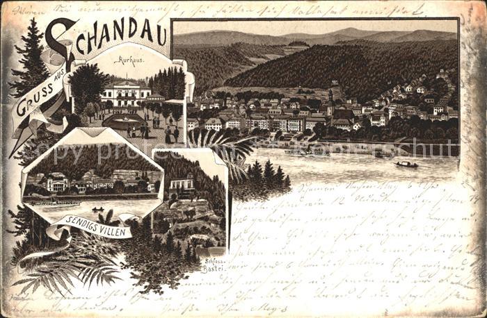 Schandau Bad Ortsansicht Kurhaus Sendigs Villen