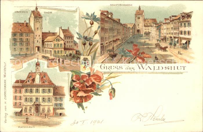 Waldshut Tiengen Rhein Unteres Thor Rathhaus Hauptstrasse