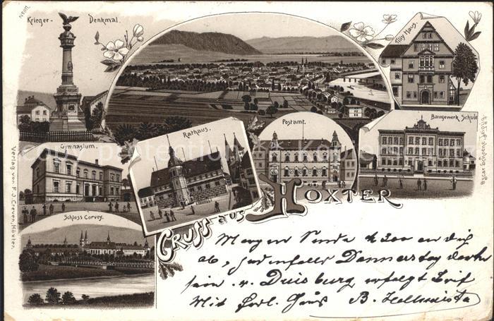 Hoexter Weser Kriegerdenkmal Total Tilly Haus Gymnasium Schloss Corvey Rathaus P