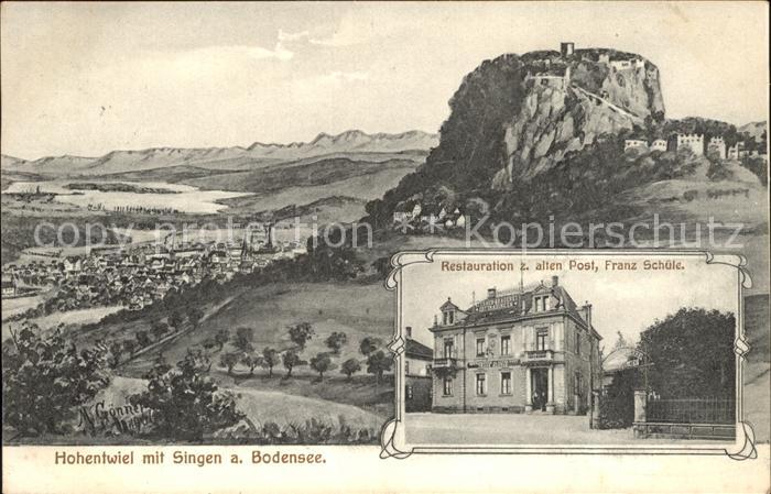 Singen Hohentwiel Panorama Restauration zur Alten Post