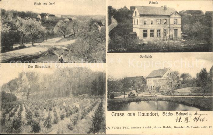 Naundorf Struppen Schule Baerenstein Dorfteich